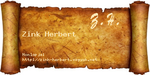 Zink Herbert névjegykártya